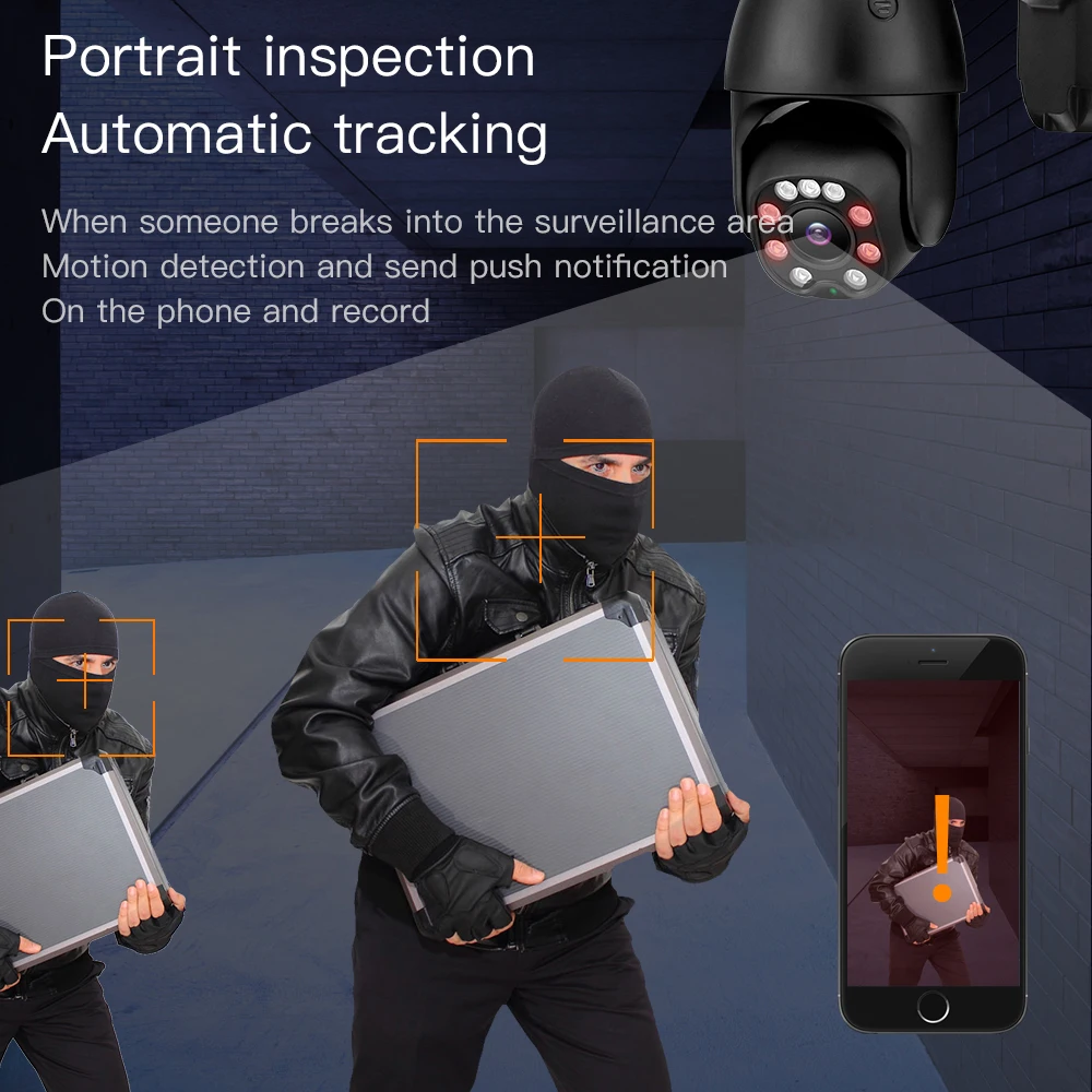 Беспроводная 4G Wifi камера безопасности 5MP 2MP автоматическое отслеживание PTZ IP 1080P HD