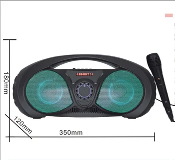 

Bluetooth Speaker with LED Portable Column with Micphone LED Move KTV Sing Speaker Subwoofer Fm Radio Music Center Boom Box AUX