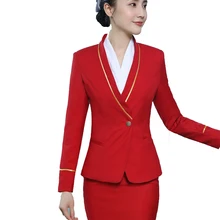 Женский деловой офисный костюм, блейзер, пиджак, пальто, бизнес стиль, v-образный вырез, официантка, верхняя одежда, стюард, стюардесса, стюардесса