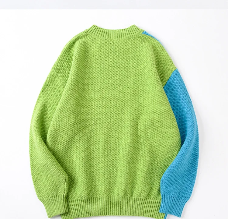Pullover Couple Stitching Loose Sweater - Image 2