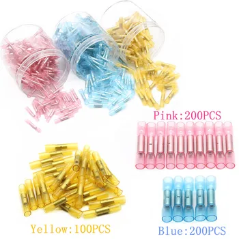 

500PCS Mix Heat Shrink Crimp Connectors Electrial Wire Connectors Waterproof Insulated Crimping Terminals 22-10AWG Kit