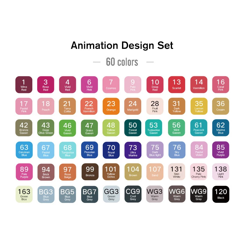 Touchmark 30/40/60/80/168 Цвет маркер для рисования набор двуглавый художественный эскиз жирной на спиртовой основе маркеры для анимации Manga - Цвет: 60 Animation Design