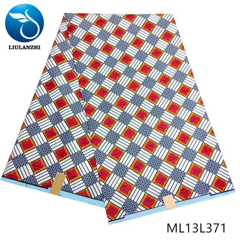 ML13L371 LIULANZHI African wax fabrics New arrival multicolor printing ankara wax fabric for dress 6yards polyester wax ML13L357-ML13L374 - Цвет: ML13L371