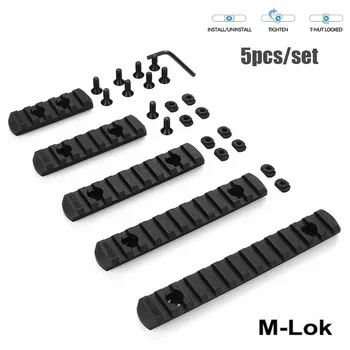 

5pcs/ set Tactical M-Lok Picatinny Rail 5 7 9 11 13 Slots Mlok Scope Mount Weaver Nylon Picatinny Side Rails Section MLOK System