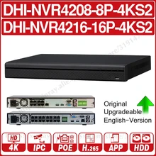 DH 4 к NVR NVR4208-8P-4KS2 NVR4216-16P-4KS2 с PoE портом 8 16 POE H.265 2 SATA для 16 шт. IP камера системы безопасности