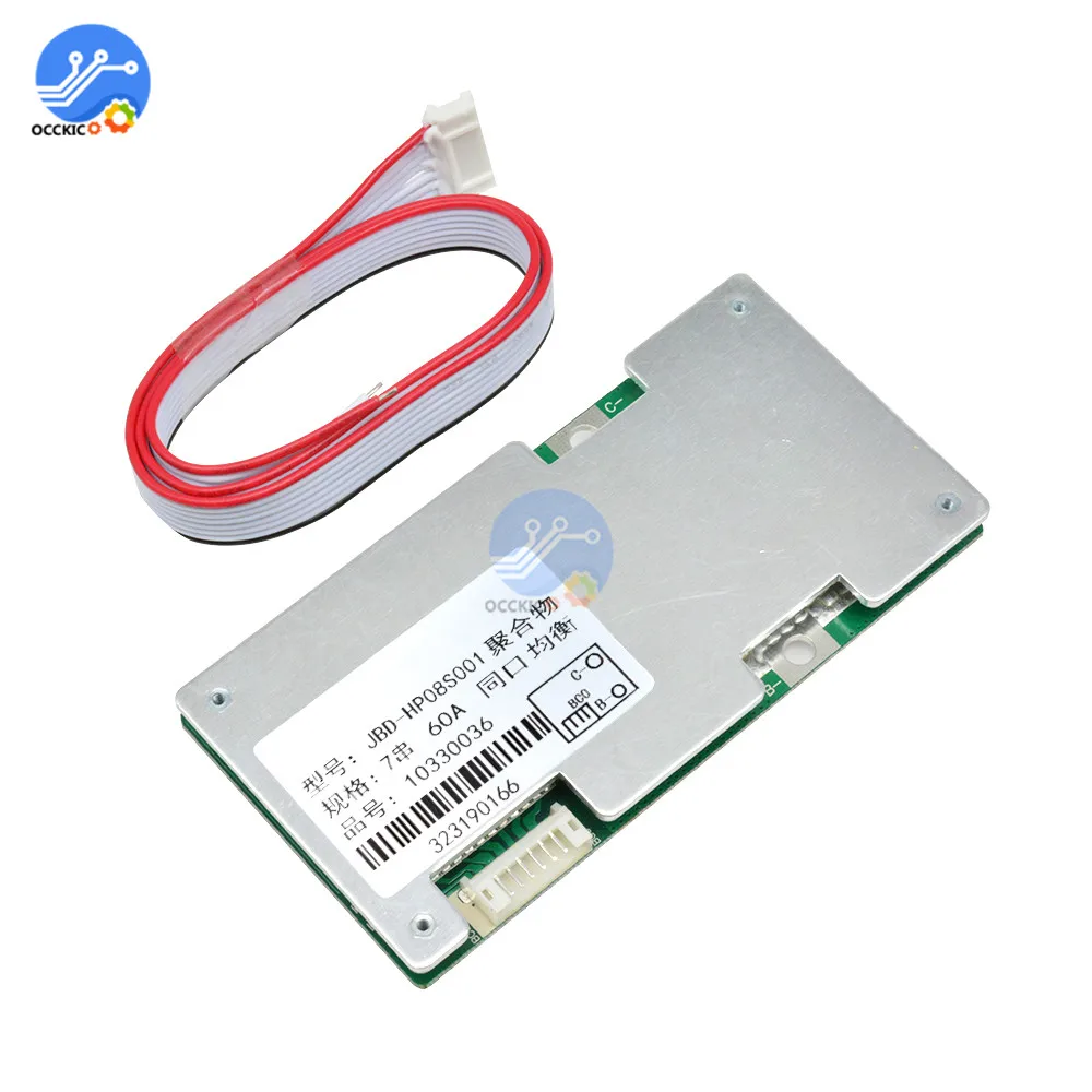 BMS 7S 24V 60A 18650 литиевая батарея Защитная плата активная балансировка Lipo PCB