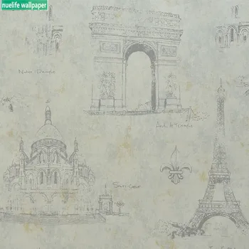 

Vintage American wallpaper industrial wind tower bedroom guest restaurant TV background clothing store non-woven wallpaper