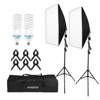 

Andoer Photography Studio Cube Umbrella Softbox Light Lighting Tent Kit Photo Video * Tripod Stand 2 * Softbox * Carrying Bag