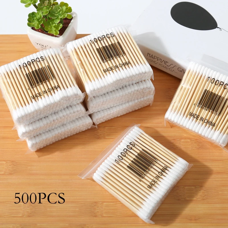 Double Head Wood Cotton Swab Women Makeup Buds Tip For Sticks Nose Ear Cleaning Baby Health Care Tools | Красота - Цена: US $0.89 - 3.29