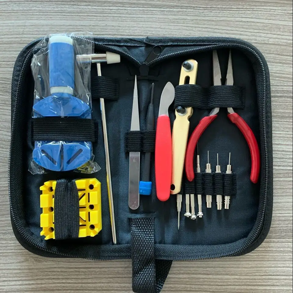 

Watch Repair Tool Open Back Cover Split Watch Strap Maker Repair Watch Tool Kit Package 15-Piece Set