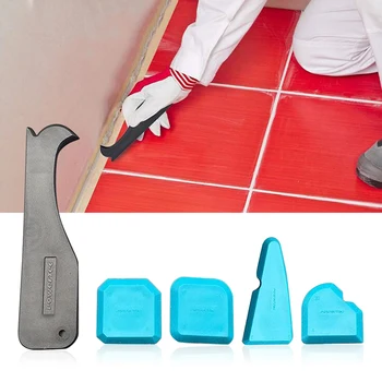 

5pcs/Set Silicone Glass Cement Scraper Tool Portable Window Door Silicone Sealant Spreader Spatula For Removing Sealant Kit SD