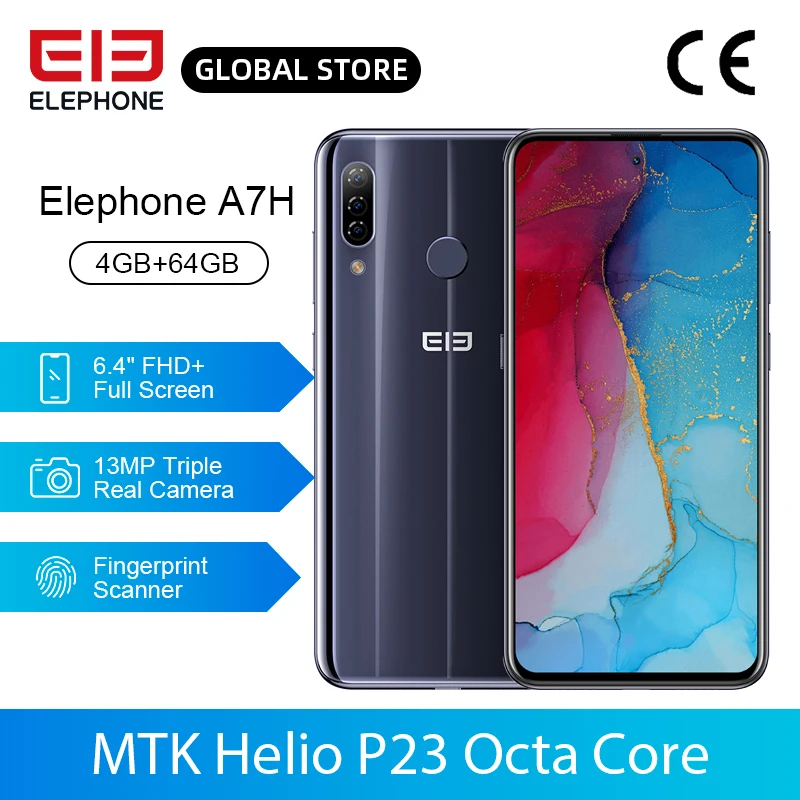 ELEPHONE A7H Helio P23 Octa Core 4 Гб 64 мобильный телефон 6 дюйма разрешение Full Экран Android 9 0 3900