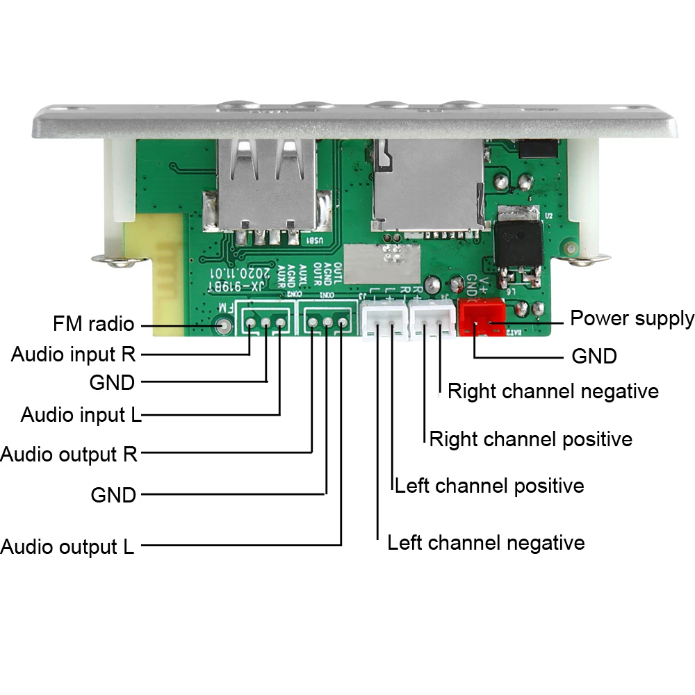 12V 50W Amplifer MP3 WAV Module Bluetooth Decoding Board Wireless Car USB TF Card Slot / USB / FM / Remote Decoding Board Module