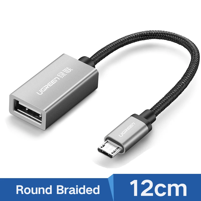 Grey Aluminum Ugreen Micro USB OTG кабель адаптер для Xiaomi Redmi Note 5 Micro USB разъем для samsung S6 планшет Android USB 2,0 OTG адаптер - Цвет: Grey Aluminum