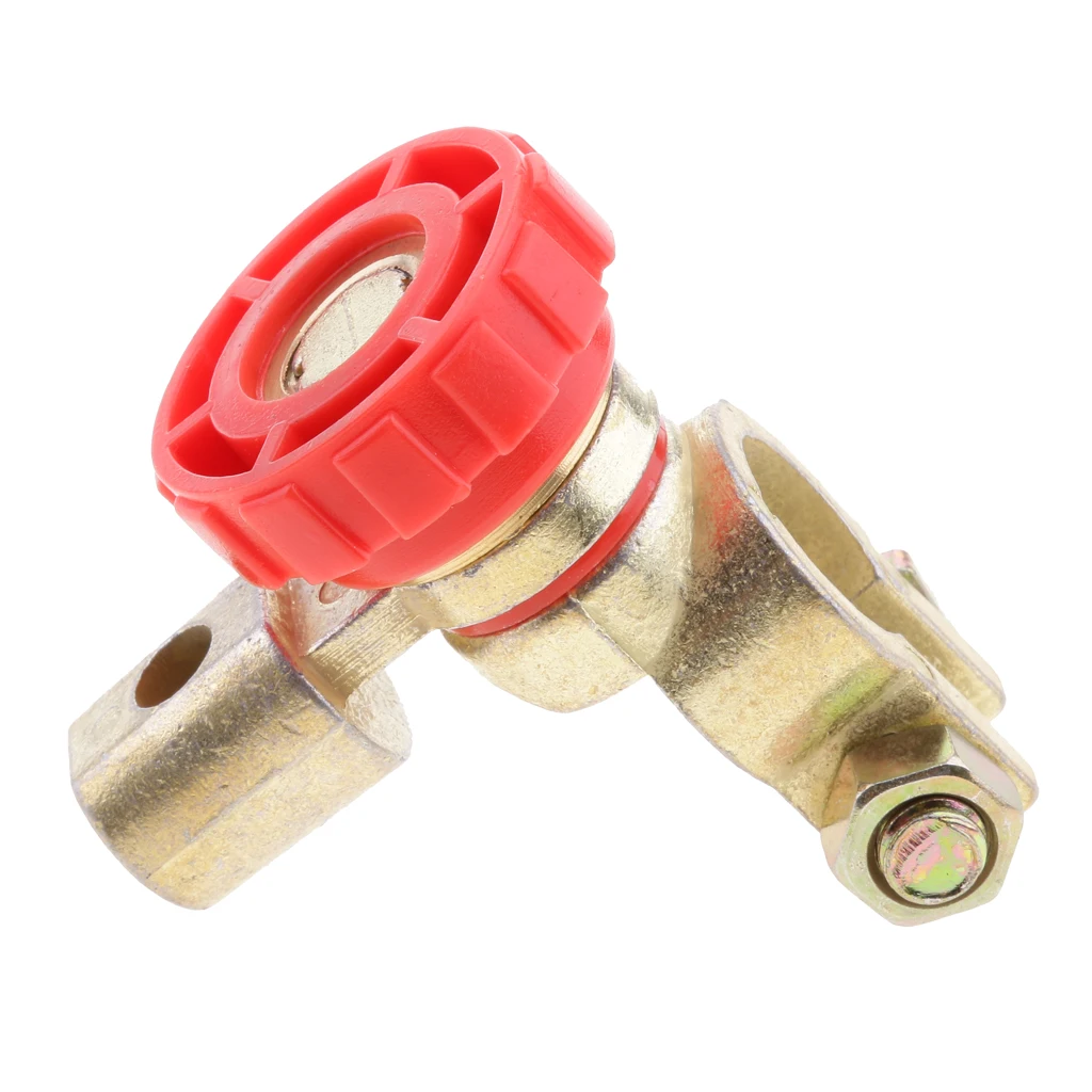 Car Heavy Duty Battery Disconnect Isolator Cut Off Switch Battery Terminal Link Golden Metal Copper Plating Alloy