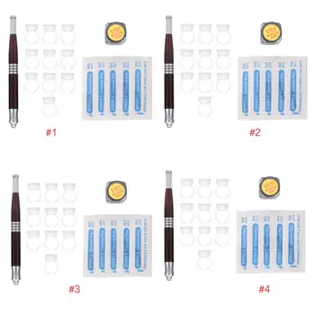

3D Eyebrow Microblading Tattoo Blade Needle Pen Pigment Ring Practice Kit Accessories