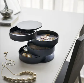 

2019 Jewelry Box Storage Case Multi-layer 360° For Ring Earring Necklace Travel Case
