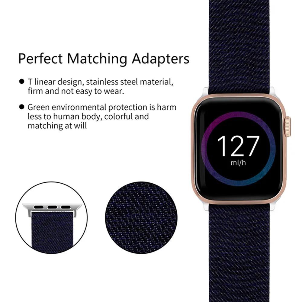 38 мм/42 мм холщовый ремешок для часов Ремешок для наручных часов Apple Watch 1/2/3/4 Замена повязки на запястья-браслеты Ремешки для наручных часов iWatch 1/2/3/4