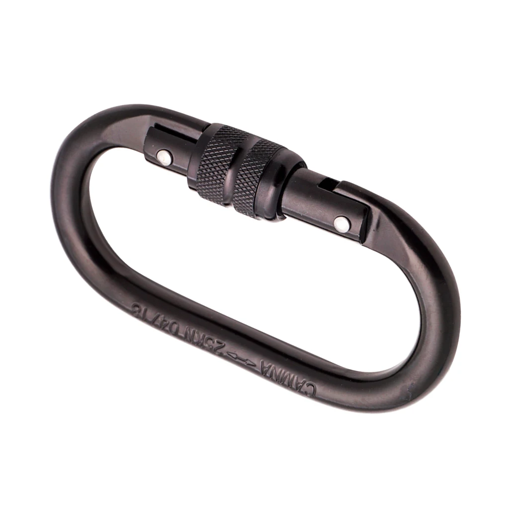 25KN Mountaineering Caving Rock Climbing Carabiner D Shaped Safety Master Screw Lock Buckle Escalade Equipement Hiking Rescue,