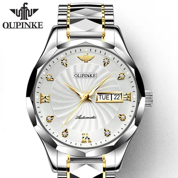 Swiss Brand Luxury Men Watches Automatic Watch Mens Tungsten Steel Waterproof 5ATM Business Mechanical Wristwatch 3169 1