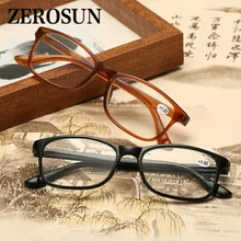 Zerosun очки для чтения для мужчин и женщин TR90 Ультра-светильник для чтения диоптрий дальнозоркости очки