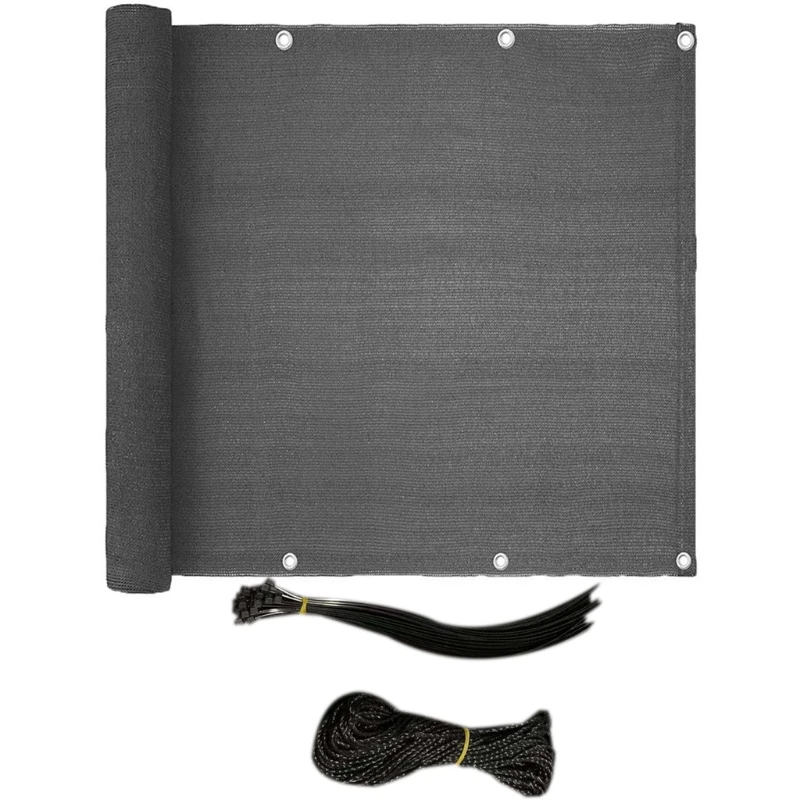 196.85x35.43inch Privacy Shield Sun Protection Balcony Privacy Mesh Opaque Cover Mesh for Deck Fence Screen