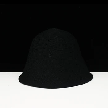 

Fisherman hat female spring and summer new woven short eaves solid color hat shade sunscreen beach hat