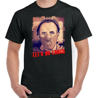 

Hannibal Lecter T-Shirt Schweigen der Lämmer Let's Do Mittagessen Herren Lustige short-sleeved Tops Tee Shirt