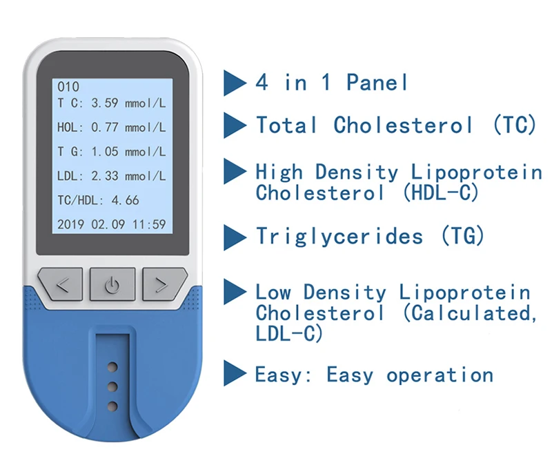 4в1 оптика липидный анализатор крови общий холестерин(TC) высокая плотность липопротеина холестерина(HDL) и триглицерид(TG) холестерин
