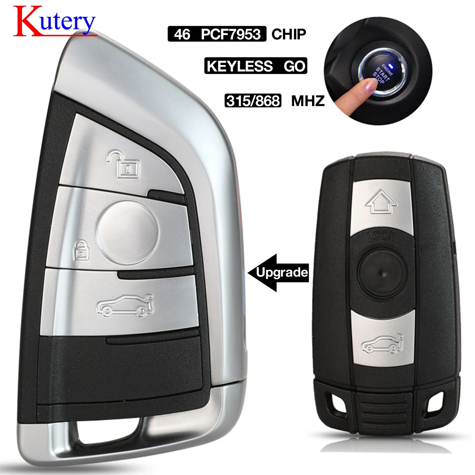 Kutery Keyless-Go функция Полный Интеллектуальный дистанционный ключ 315 МГц/868 МГц id46 PCF7953