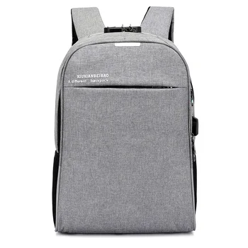 

Anti Theft Earphone Hole Backpack USB Charging Business Backpack Men Women Commuting Water Repellent Bag College Bag