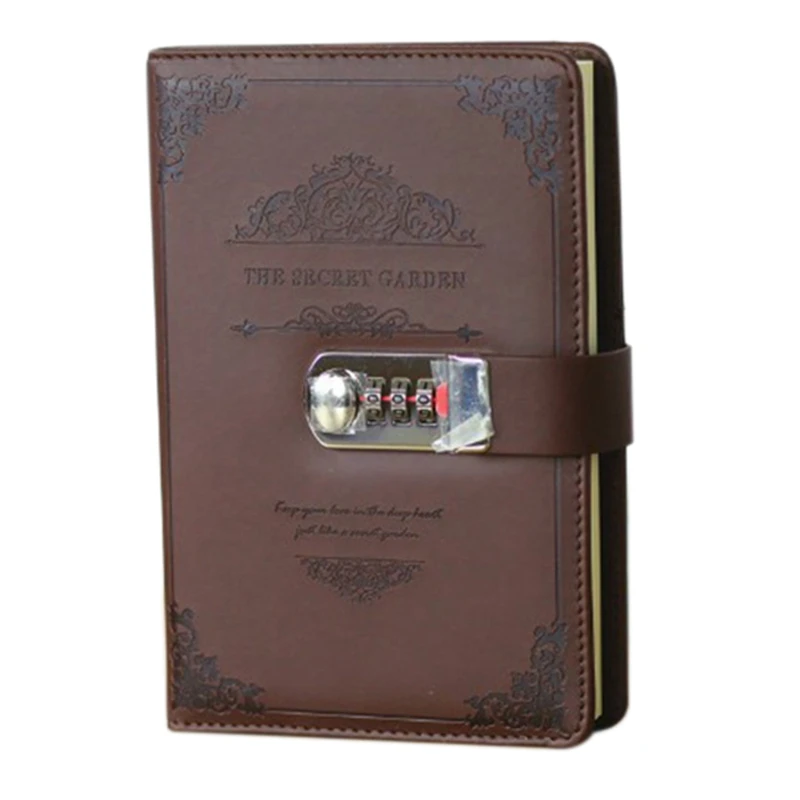 

Retro Notebook Password Book with Lock Creative School Office Supplies Stationery Personal Diary Journal Cover Planner.