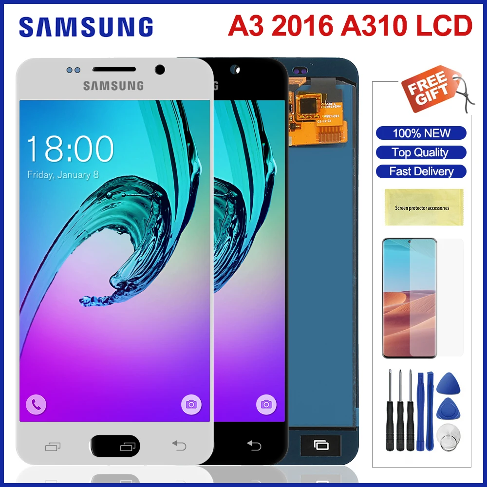 ЖК-дисплей с регулируемой яркостью для Samsung Galaxy A3 2016 A310 сенсорный экран