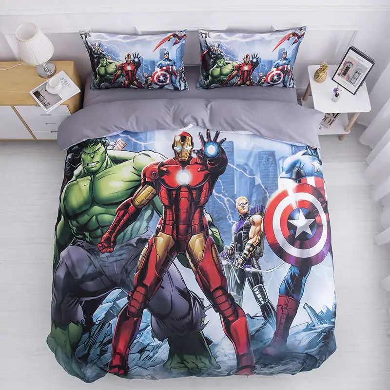 Avengers Bedding Set Twin Size Bed Linens For Girls Quilt Duvet