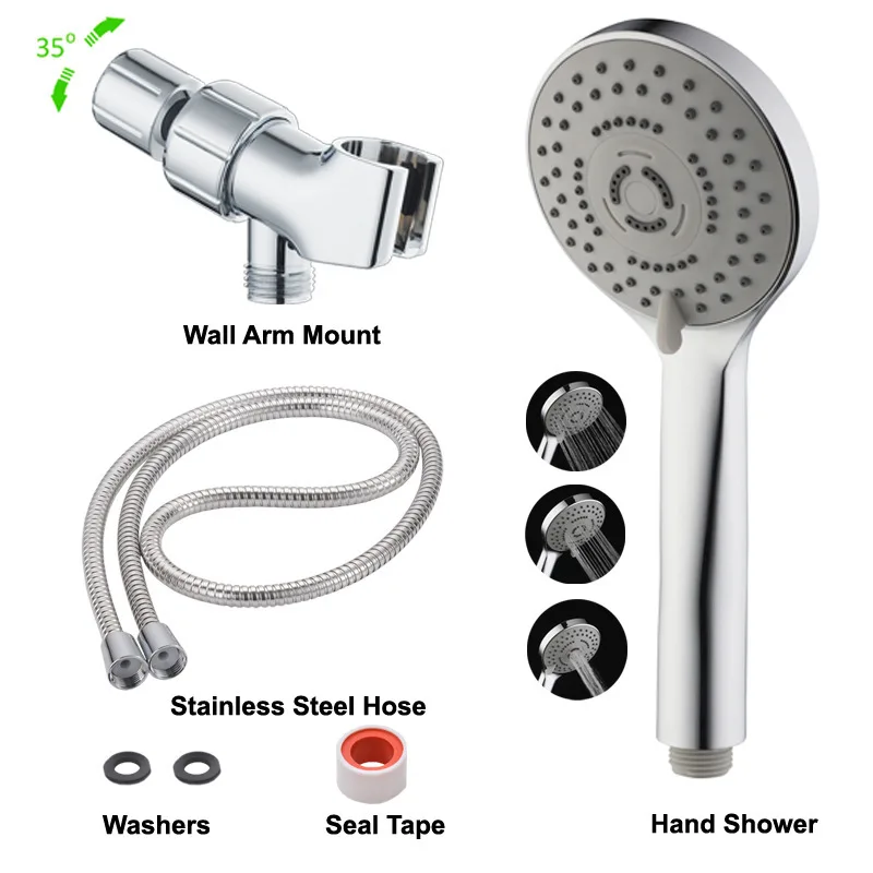 Xiamen bathroom explosion American concealed bracket arm three-way diverter with socket hand-held shower set