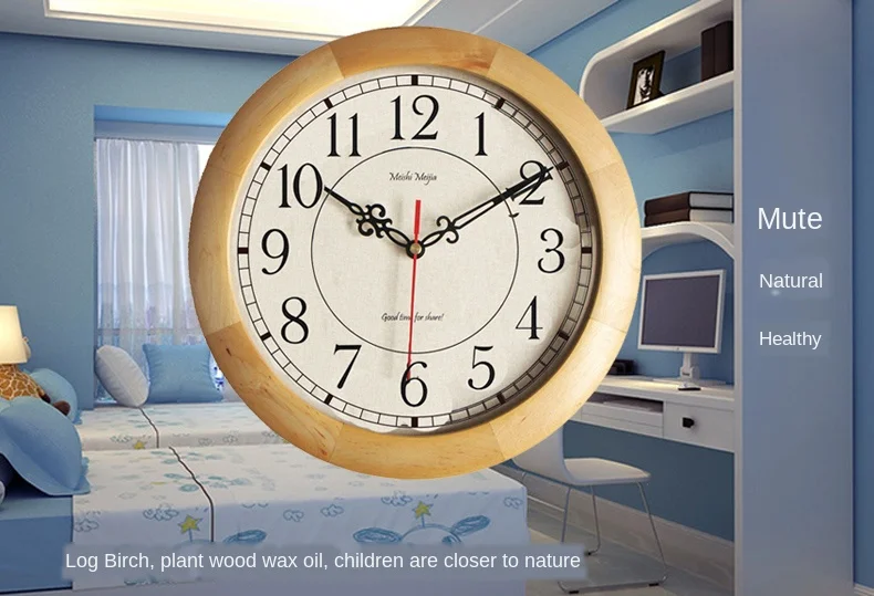 Japanese Style Wall Clock Vintage Wood Clock Mechanism Wall Watches Home Decor Bedroom Silent Living Room Duvar Saati Gift FZ569