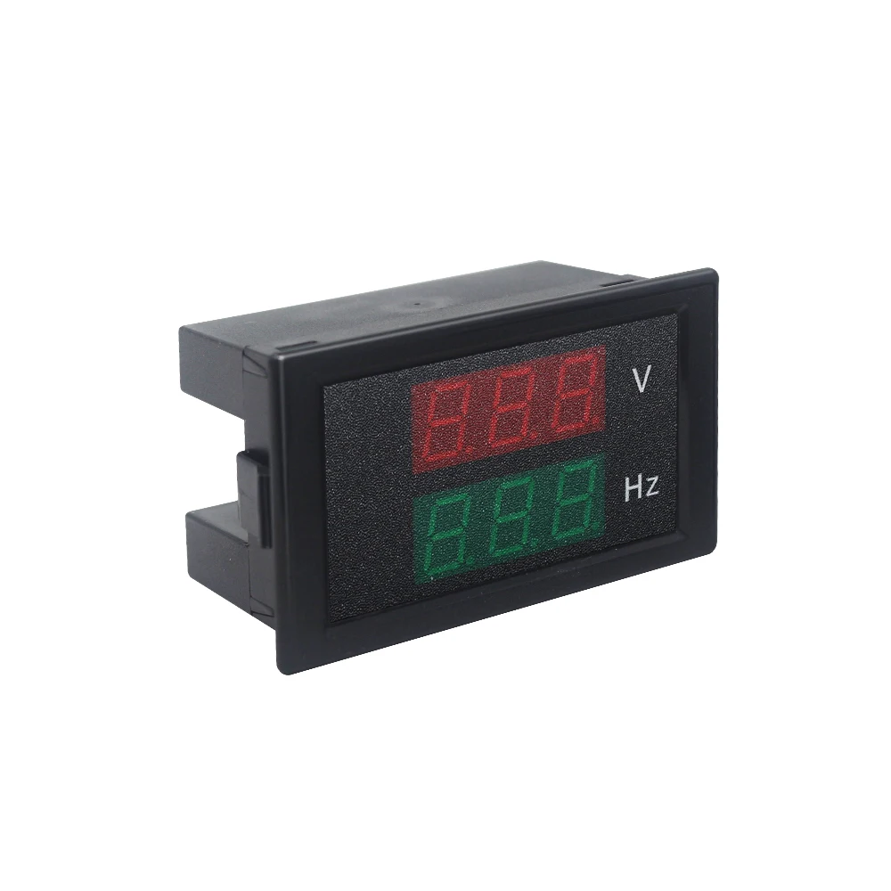 LCD Digital Dual Display AC80-300V Voltmeter 45.0-65.0Hz Frequency Meter Tester 