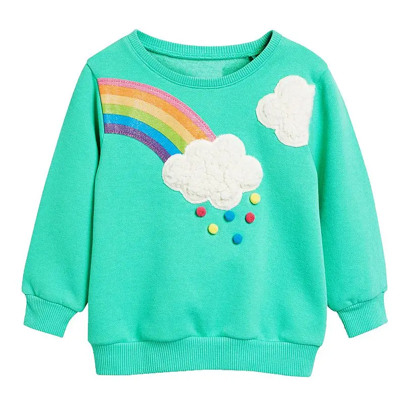 Unicorn Hoodies Baby Girl Clothes Rainbow Applique Children Pullovers for Girls Sweatshirts Autumn Winter Kids Long Sleeve Tops