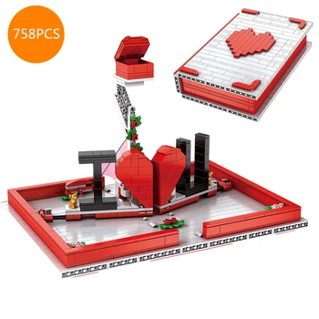 

New 2020 Love 520 Creative The Romantic Story Book model kit Building Blocks Sets Bricks DIY Toys Valentine's Girl Friend Gifts