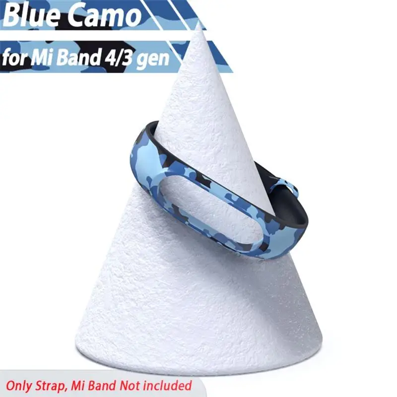 Blue Camo Xiaomi Mi ремешок 4, 3, сменный ремешок на запястье, браслеты, силиконовый ремешок для часов для Xiaomi Mi, ремешок на запястье - Цвет ремешка: Blue Camo