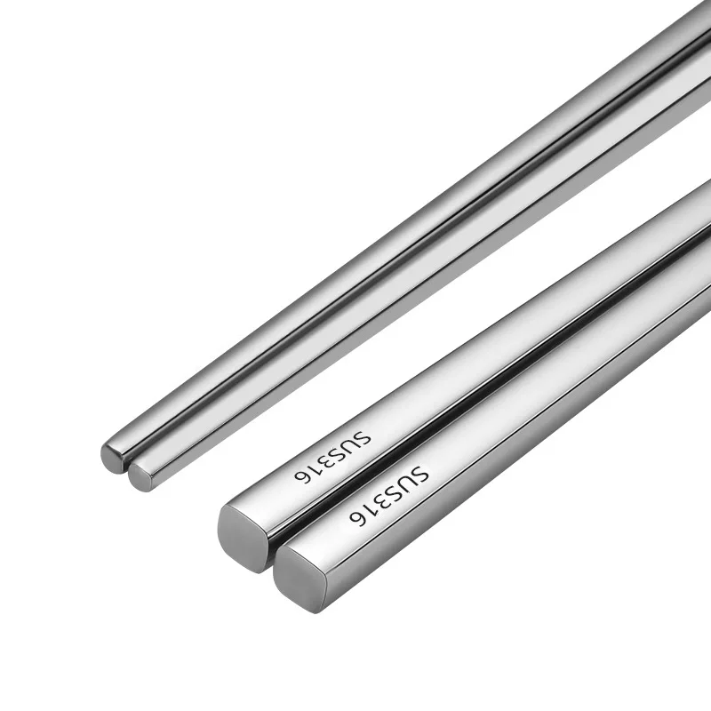 Japanese Style 316 Stainless Steel Chopsticks - Durable, Dishwasher Safe Tableware