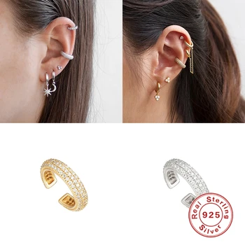 

100% 925 Sterling Silver Personalized Clip on Earring for Women Girls Climbers No Piercing Fake Cartilage Earring Fine Jewelry