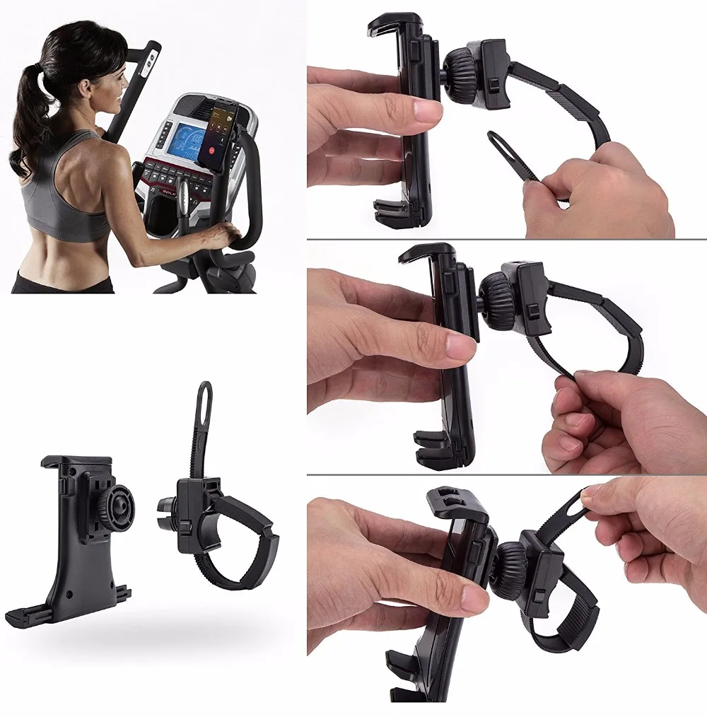 bike handle Tablet holder Flexible Buckle Mount Gym Handlebar spin