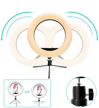 

10Inch LED Ring Light LampTripod Stand Selfie Camera Phone Studio Video Dimmable Ring Light for Phone