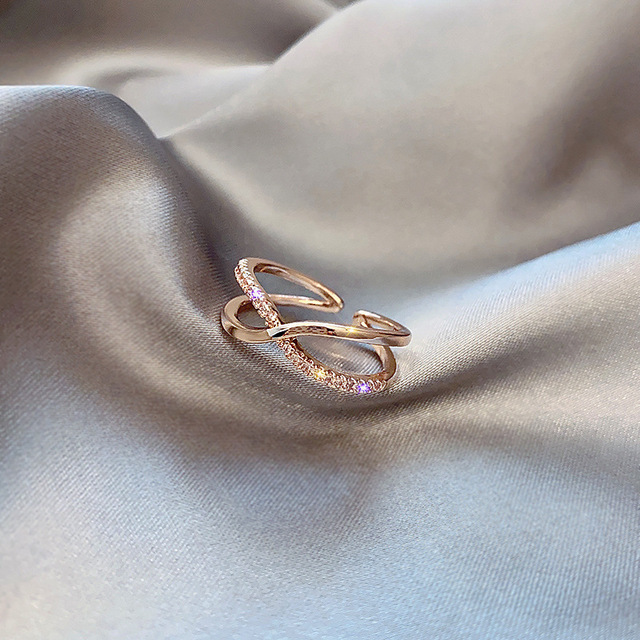 Sexy Zircon Open Rings For Women Trend Heart Pearl Wedding Party Adjustable Ring Girls Elegant Jewelry Gifts