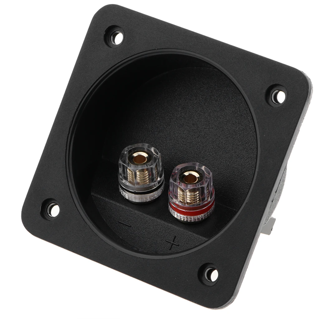 DIY 2-Way Speaker Box Terminal Binding Post Square Screw Cup Connector Subwoofer Plug 80 Crystal