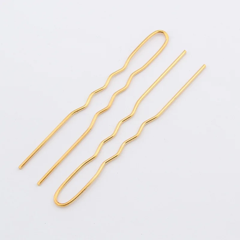 

SEA MEW 50 PCS 100mm U Shape Hair Sticks Metal Iron Gold Silver Rhodium Hair Pins Setting DIY Accessories For Jewelry Making