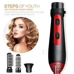 Hot Air Brush Auto Rotating Hair Blower Dryer Electric Hair Comb One Step Volumizer Hair Curling&Straightening Brush Hair Styler
