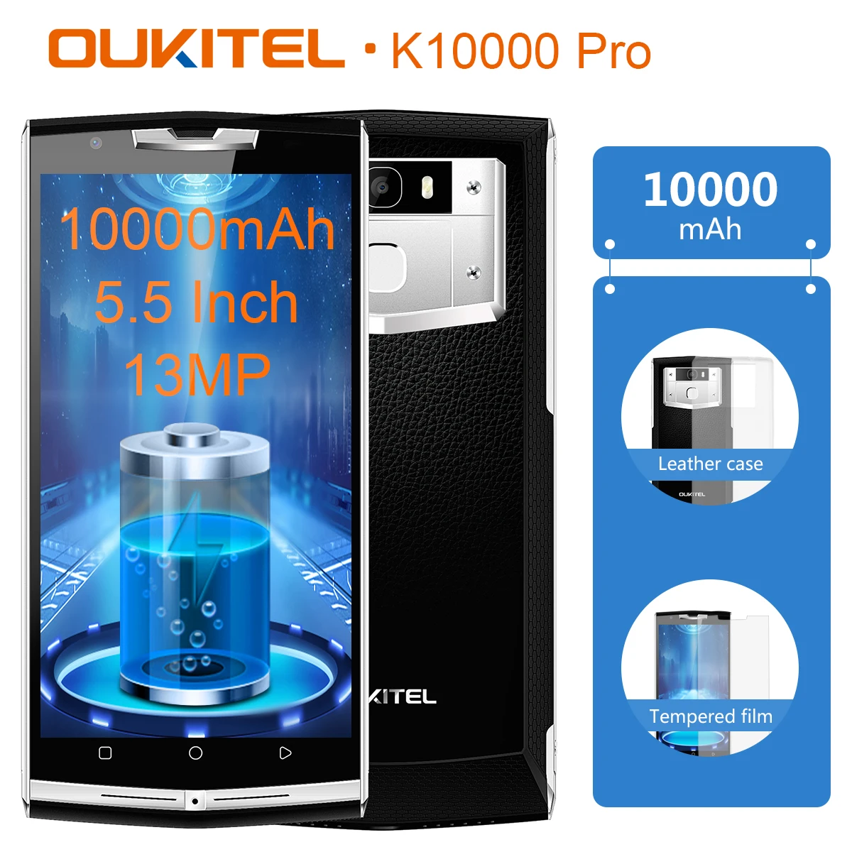 Oukitel K10000 Pro 10000 мАч 5 дюймов 3 ГБ ОЗУ 32 Гб ПЗУ MT6750T мобильный телефон Android 7 0