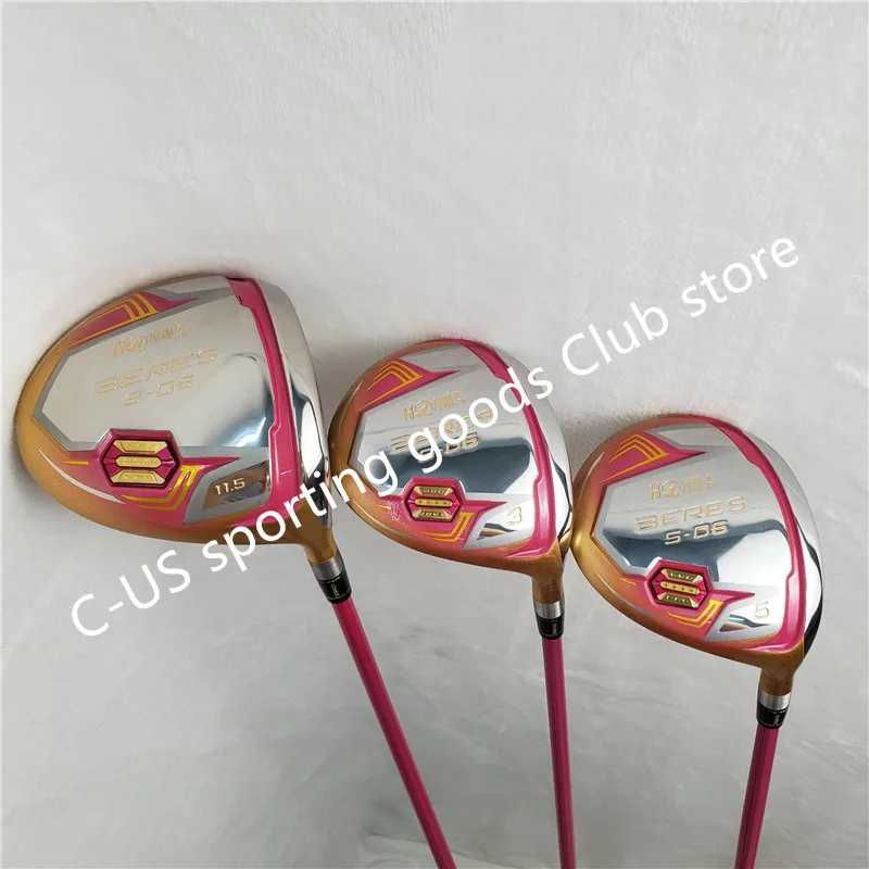 Женские клюшки для гольфа полный набор Honma Bere S-06 4 звезды наборы гольф-клуба Драйвер+ Фарватер+ клюшка для гольфа+ клюшка(13 шт